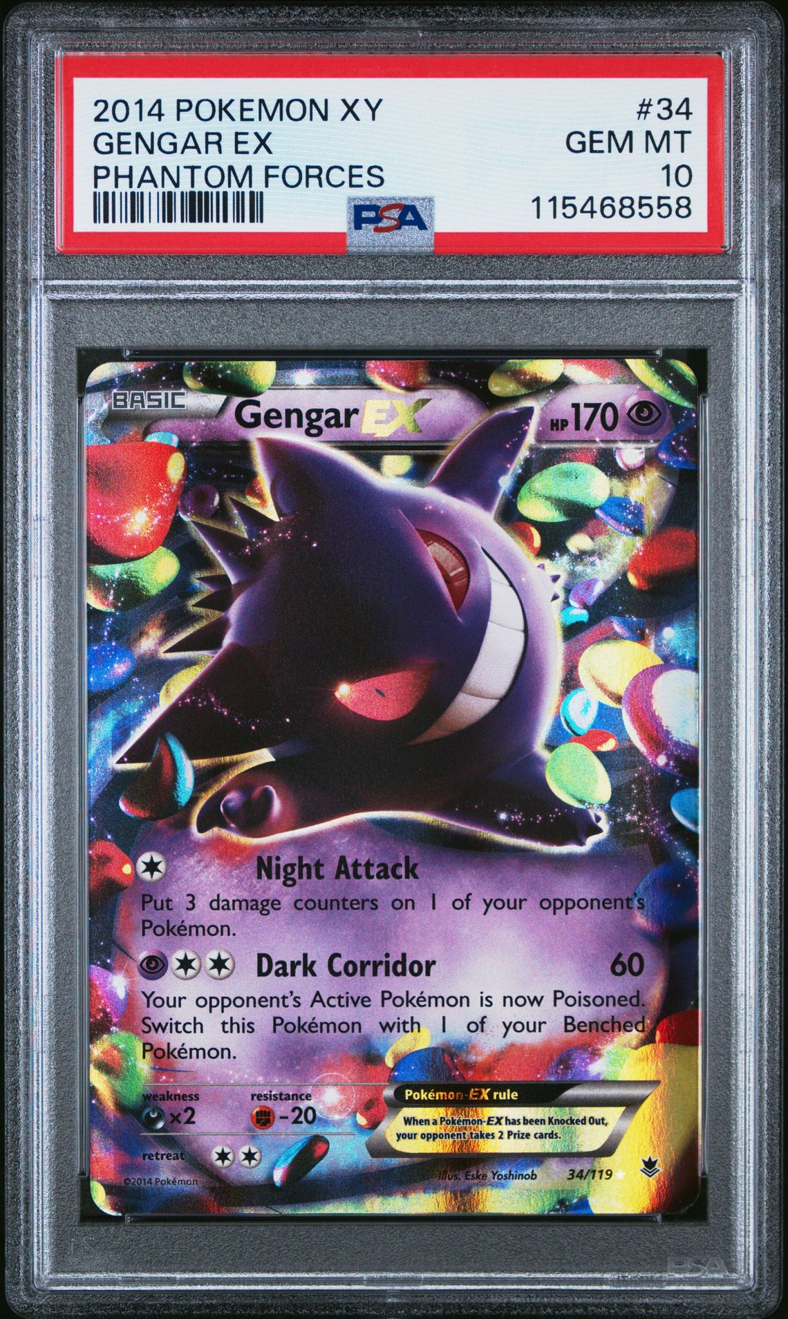 2014 Pokemon POKEMON XY PHANTOM FORCES GENGAR-EX BOX-JUMBO #34 Gengar Ex front