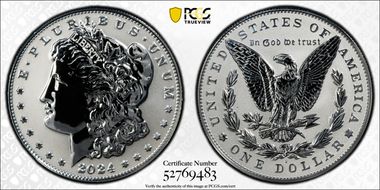 2024-S $1 Morgan Dollar Rev PR Two-Coin Reverse Proof Set First Strike PR69
