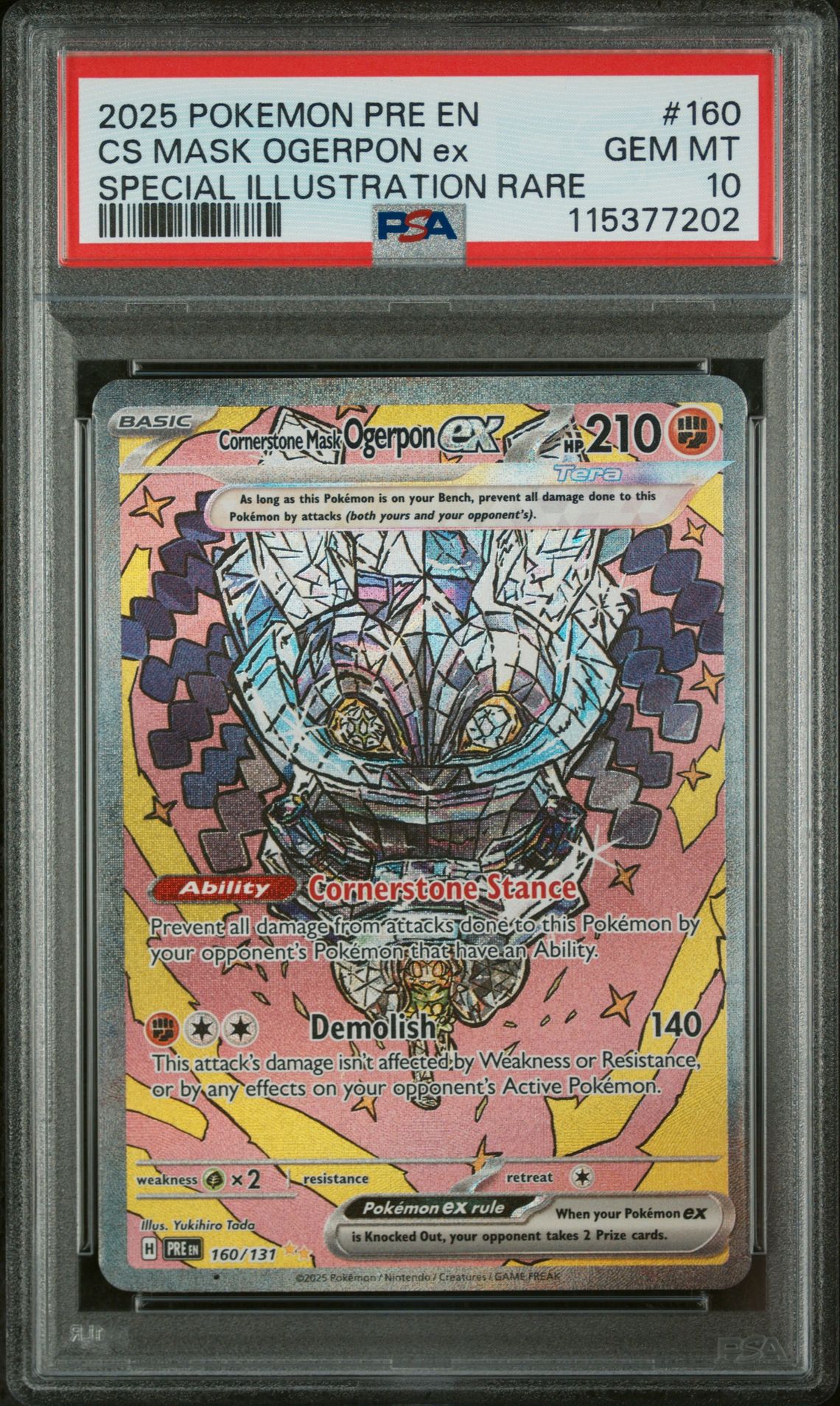 2025 Pokemon POKEMON PRE EN-PRISMATIC EVOLUTIONS SPECIAL ILLUSTRATION RARE #160 Cs Mask Ogerpon Ex front