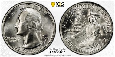 1976-S 25C Silver MS66