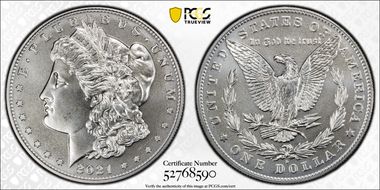 2021-D $1 Morgan Dollar 100th Anniversary MS69