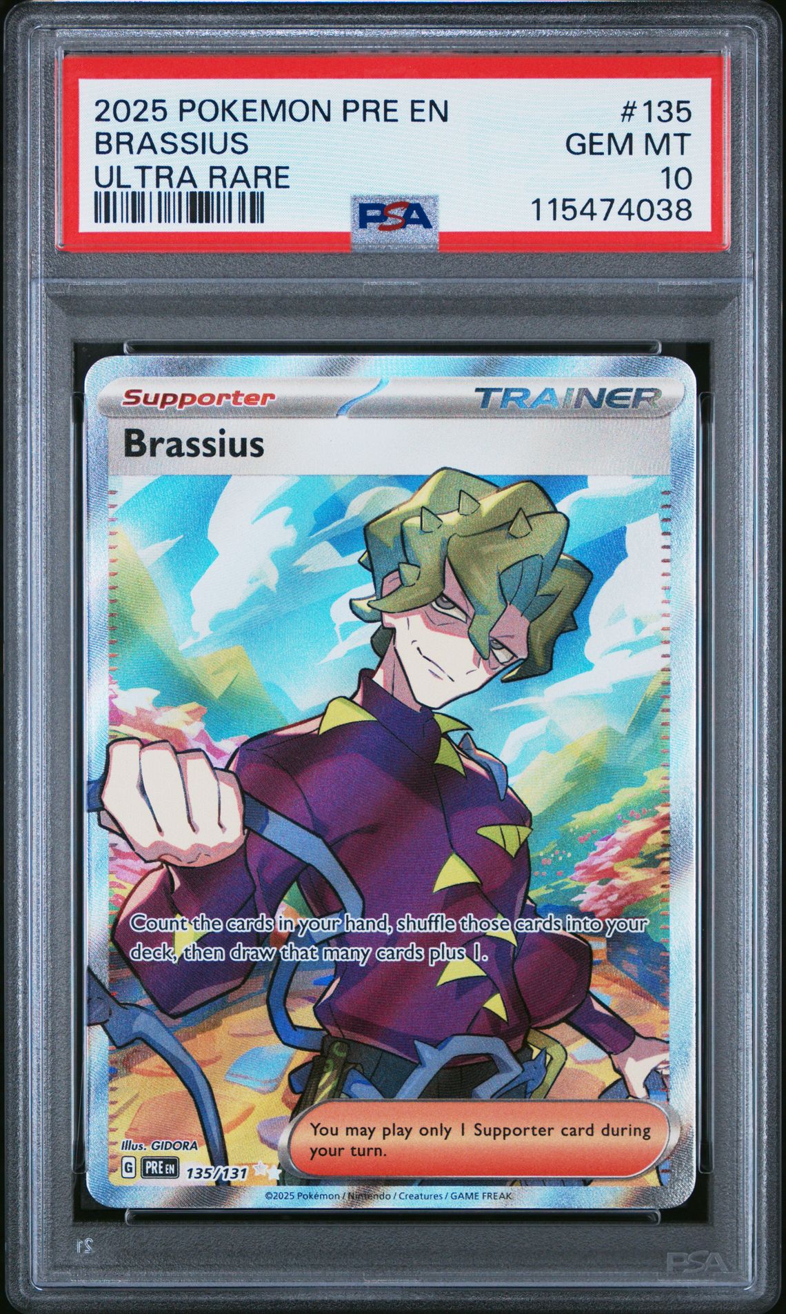 2025 Pokemon POKEMON PRE EN-PRISMATIC EVOLUTIONS ULTRA RARE #135 Brassius front