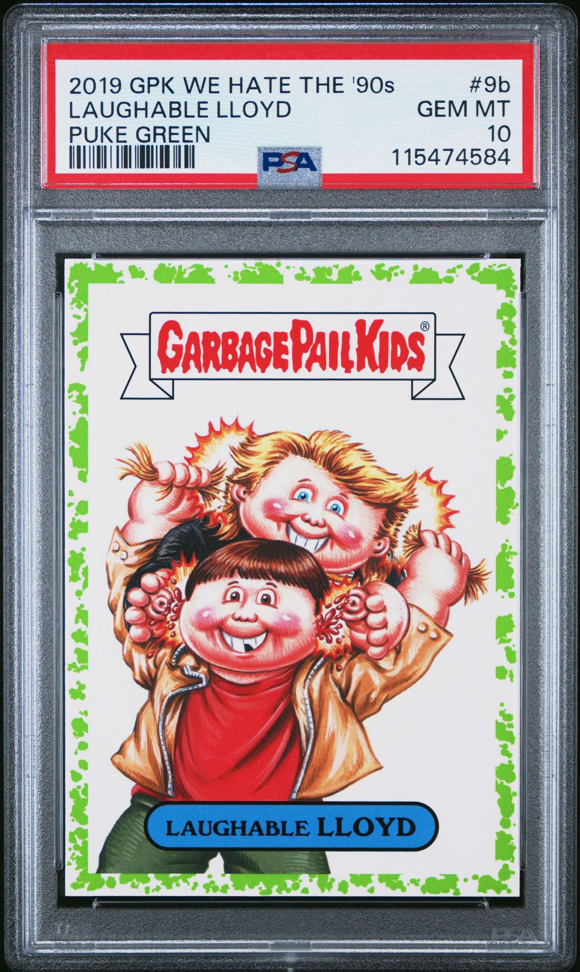 2019 Topps GARBAGE PAIL KIDS WE HATE THE '90S BLOODY NOSE RED #9B Laughable Lloyd front