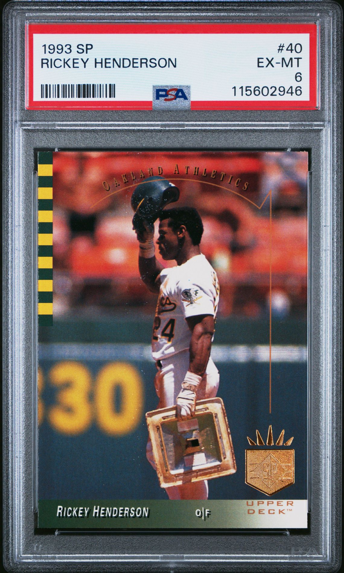 1993 SP #40 Rickey Henderson front