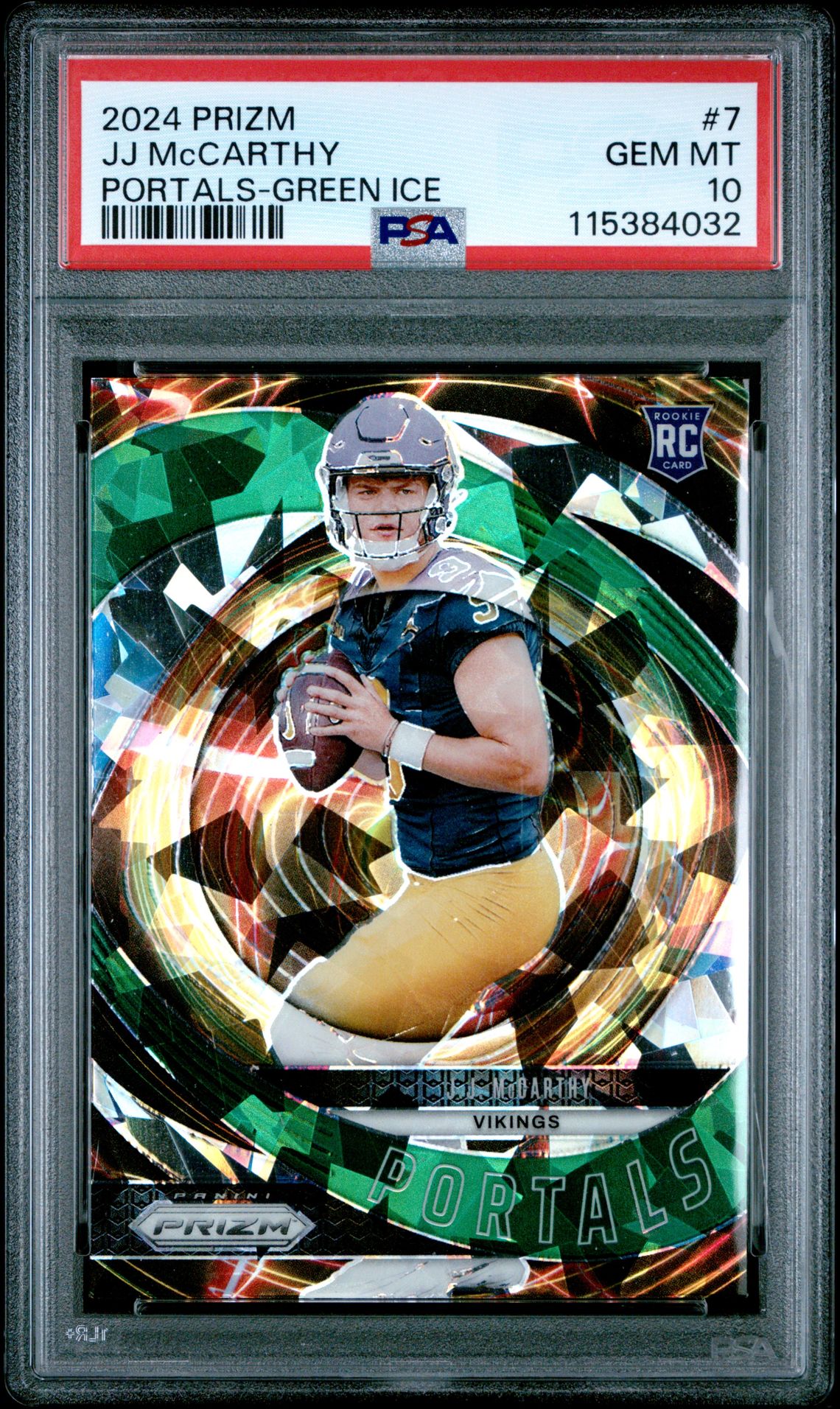 2024 Panini PANINI PRIZM PORTALS GREEN ICE #7 Jj Mccarthy front