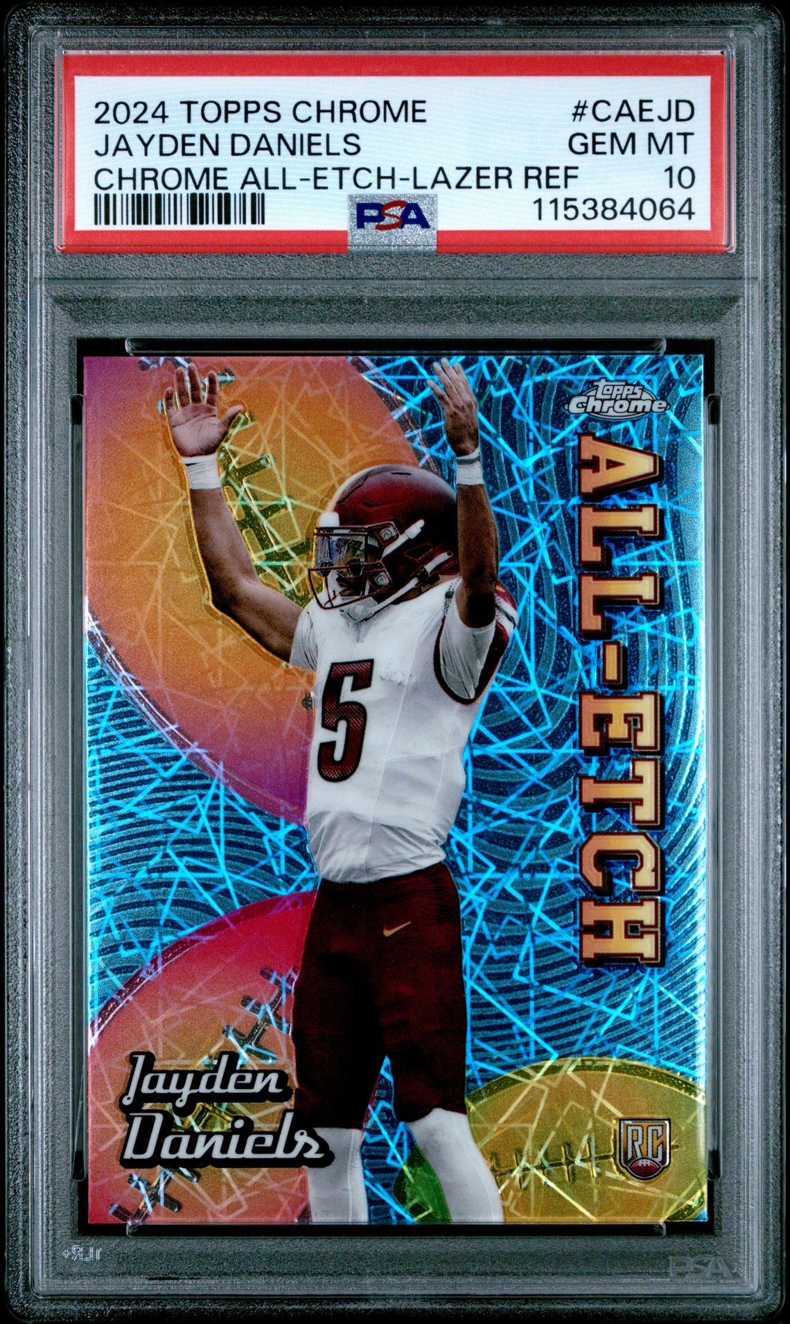 2024 Topps Chrome TOPPS CHROME CHROME ALL-ETCH ETCH-LAZER REF #CAEJD Jayden Daniels front