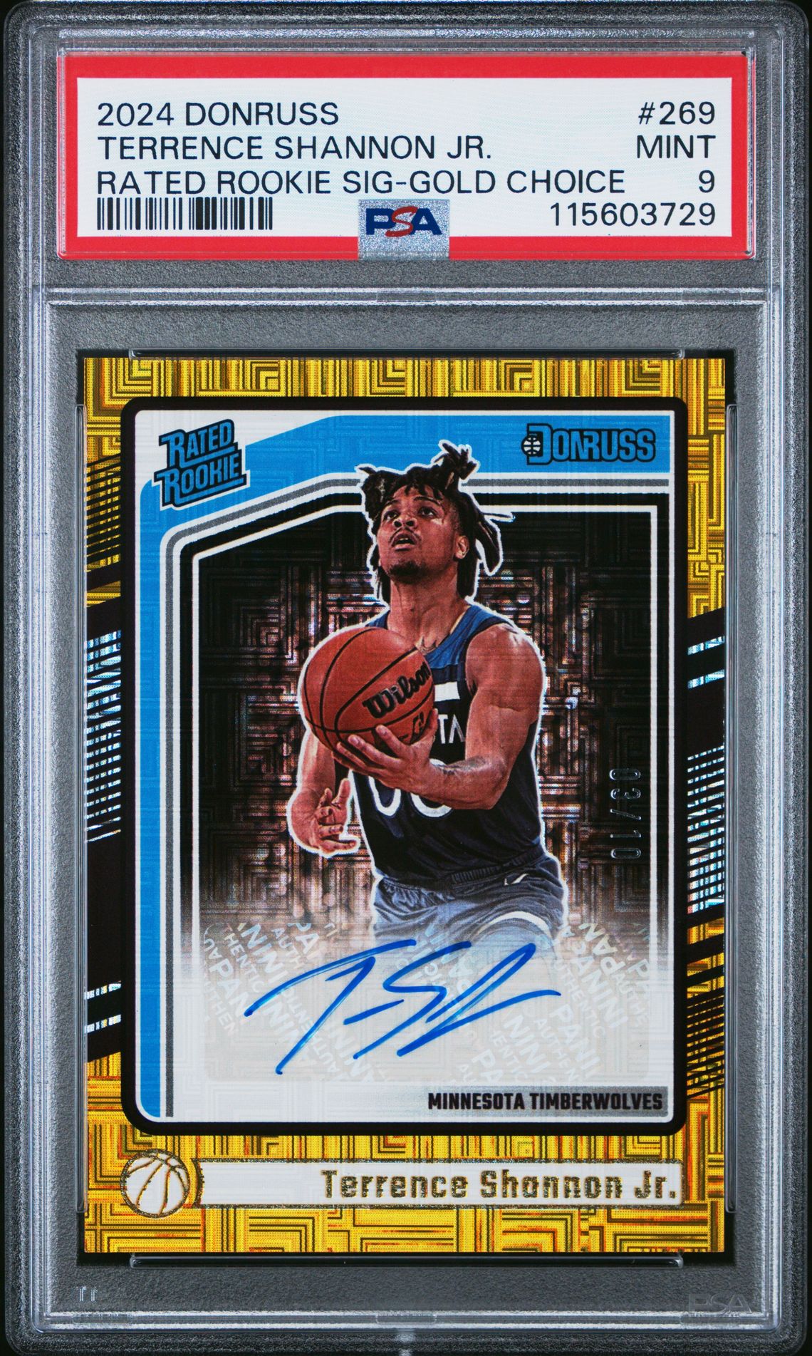 2024 Panini PANINI DONRUSS RATED ROOKIE SIG-GOLD CHOICE #269 Terrence Shannon Jr. front