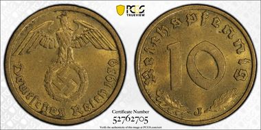 1939-J 10 Pfg J-364 MS63