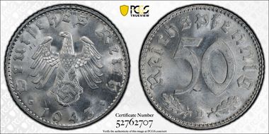 1943-B 50 Pfg J-372 MS64