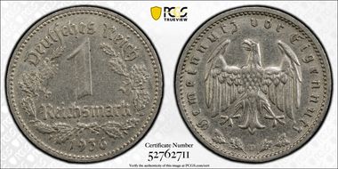 1936-D Mark J-354 AU58