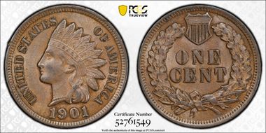 1901 1C AU58+ BN