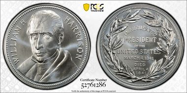 (2021) Medal William H. Harrison "1841" Silver Matte Finish MS70