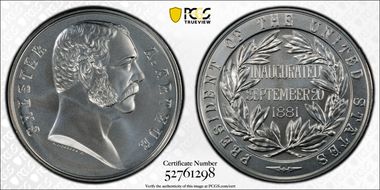 (2024-S) Medal Chester A. Arthur Silver Matte Finish MS70