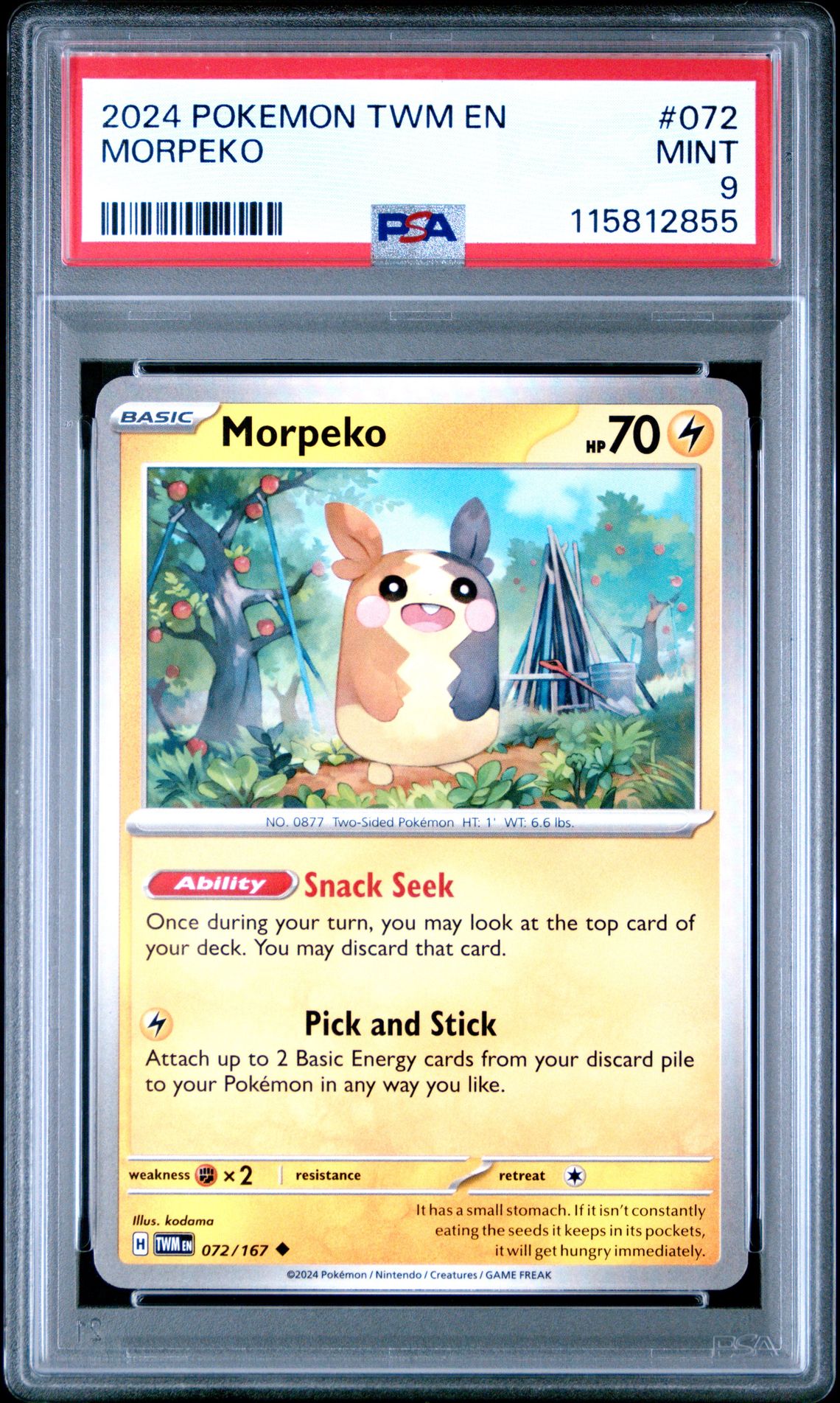 2024 Pokemon POKEMON TWM EN-TWILIGHT MASQUERADE #072 Morpeko front
