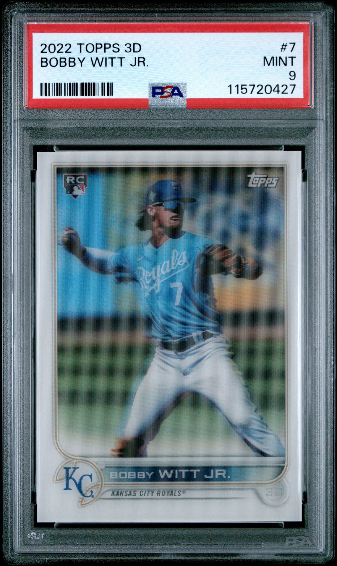 2022 Topps TOPPS MLB 3D #7 Bobby Witt Jr. front
