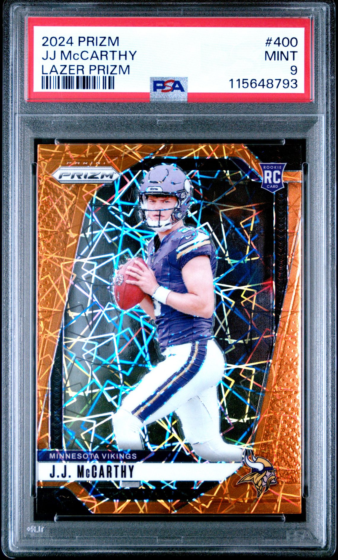 2024 Panini Prizm Jj Mccarthy #400 (Lazer Prizm) Mint 9 front