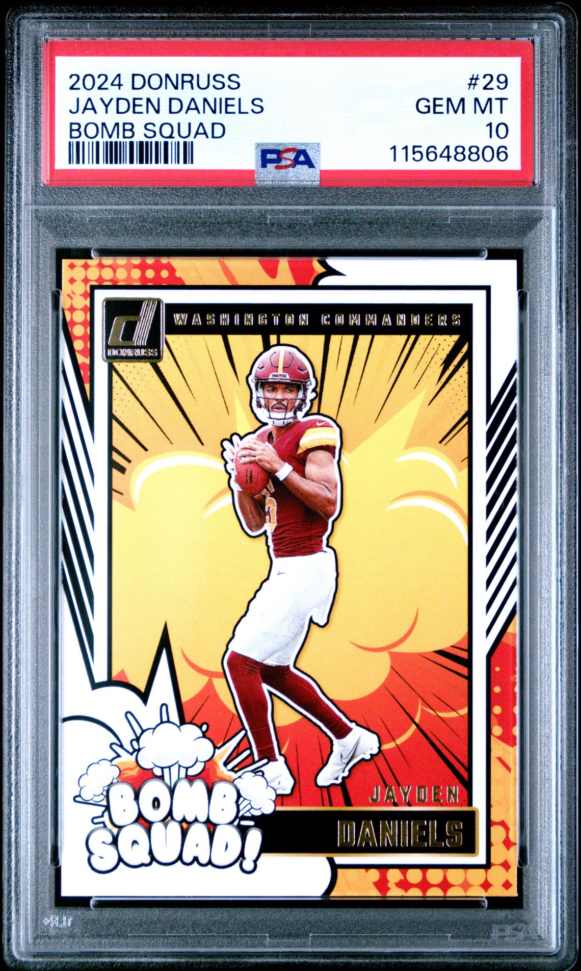 2024 Panini Donruss Bomb Squad Jayden Daniels #29 Gem Mt 10 front