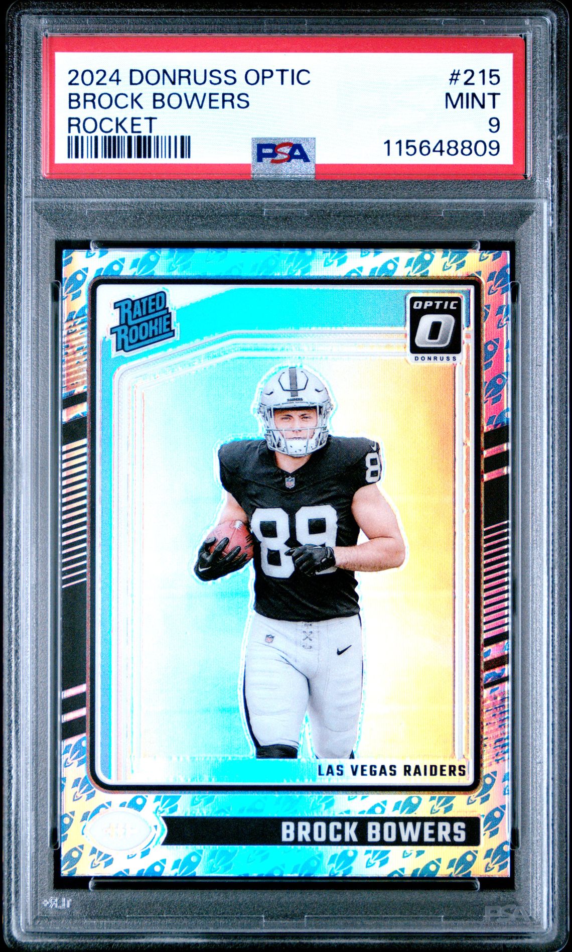 2024 Panini Donruss Optic Brock Bowers #215 (Rocket) Mint 9 front