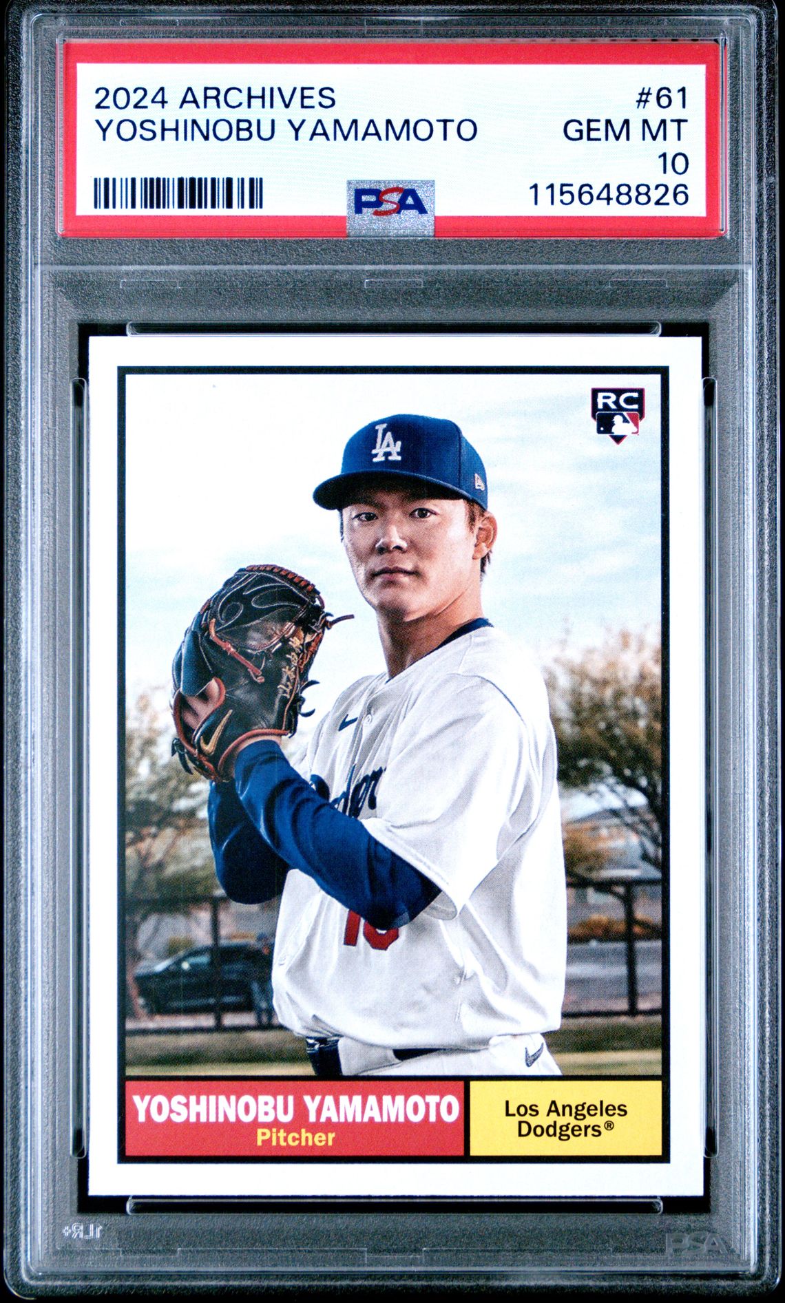 2024 Topps Archives Yoshinobu Yamamoto #61 Gem Mt 10 front