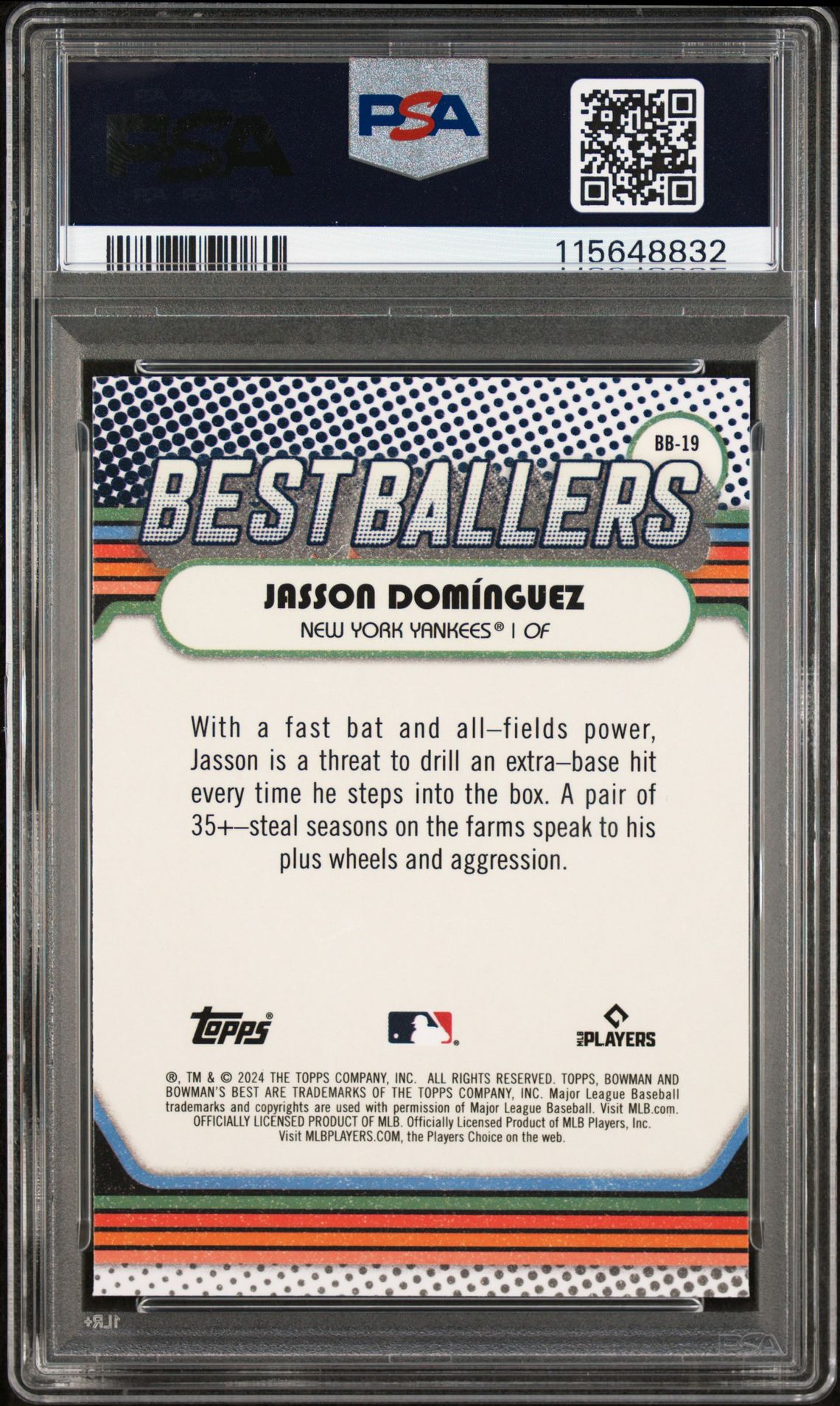 2024 Bowman's Best Best Ballers Jasson Dominguez #Bb19 Mint 9 back