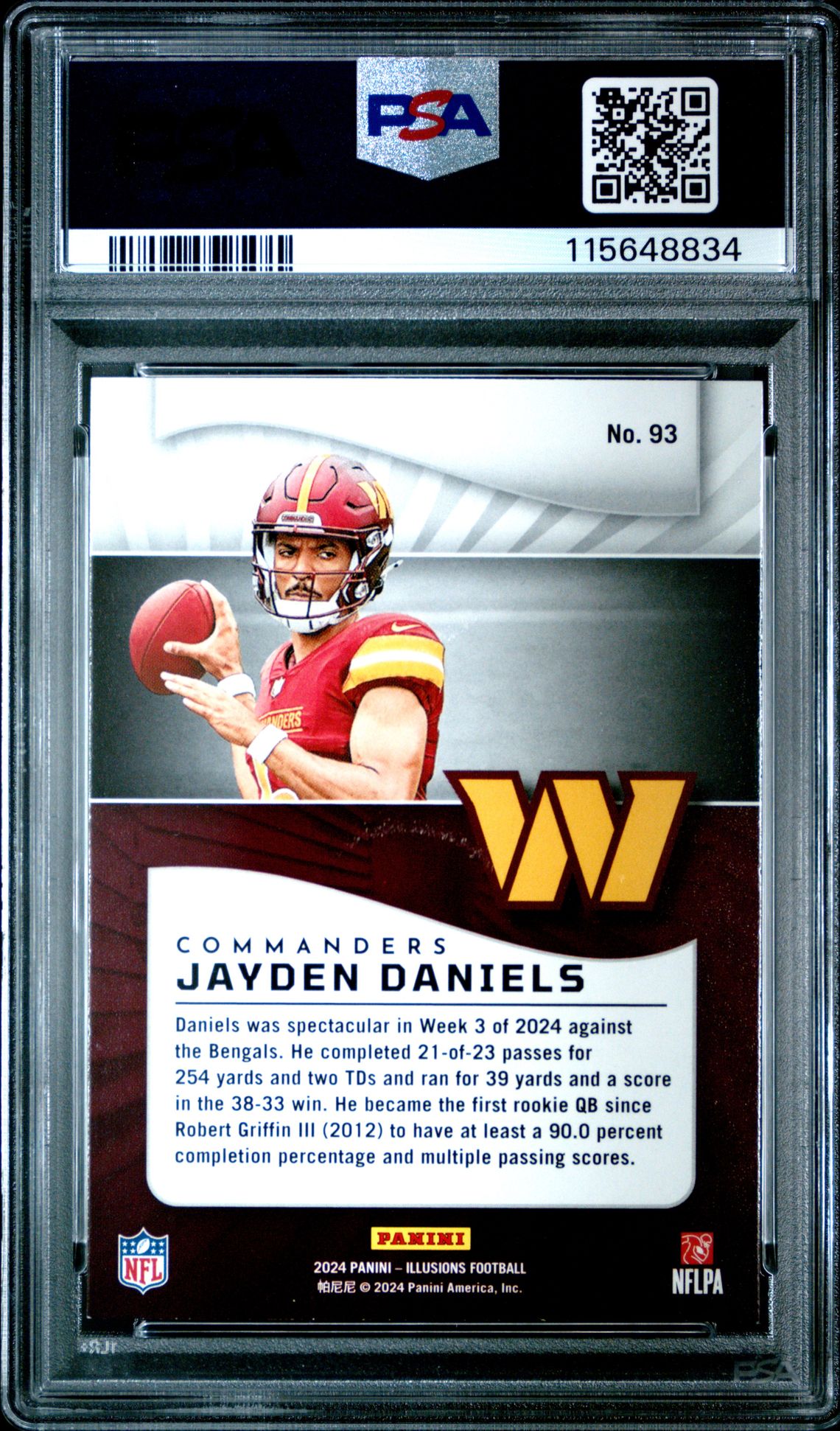 2024 Panini Illusions Jayden Daniels #93 (Retail) Mint 9 back