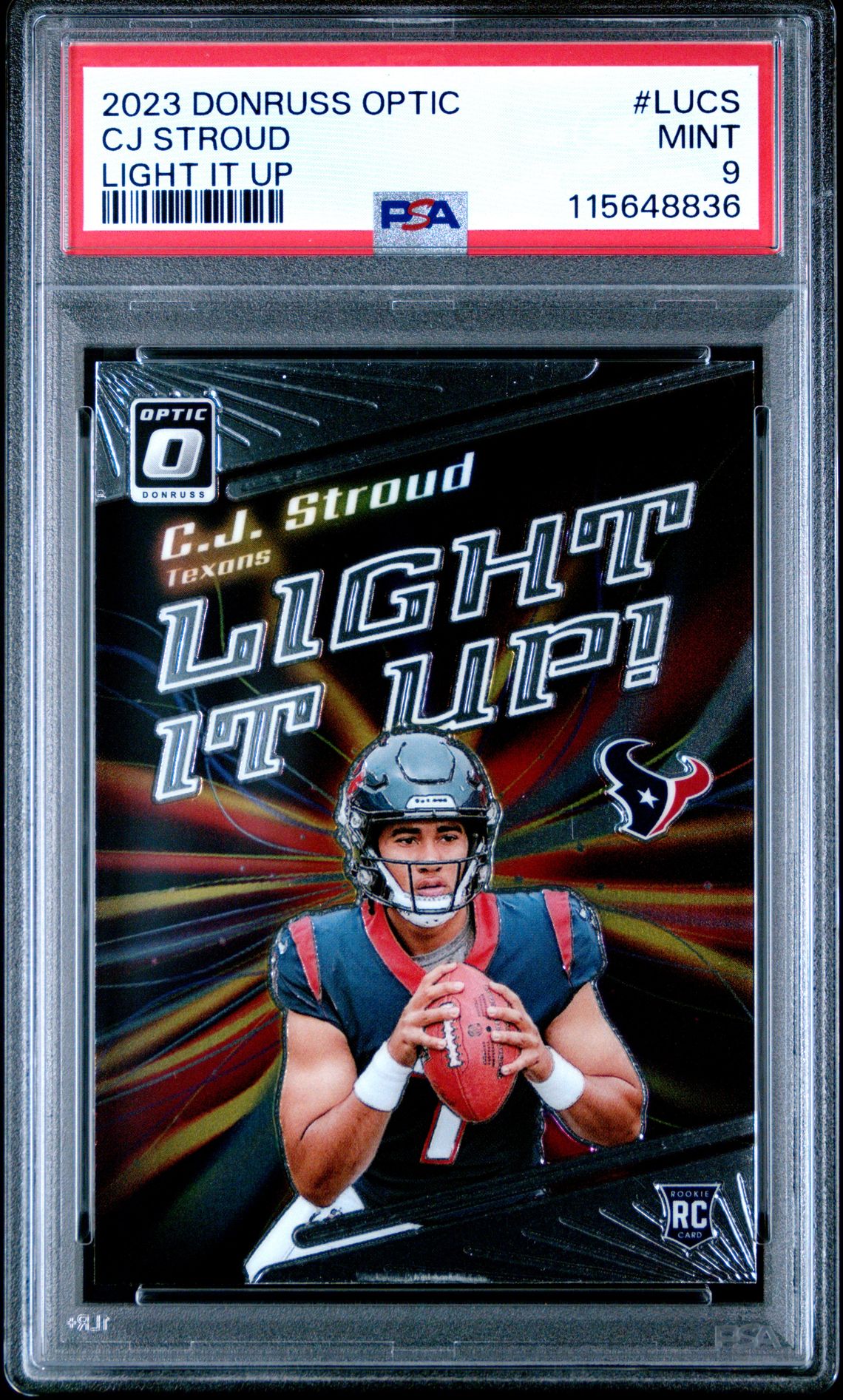 2023 Panini Donruss Optic Light It Up Cj Stroud #Lucs Mint 9 front