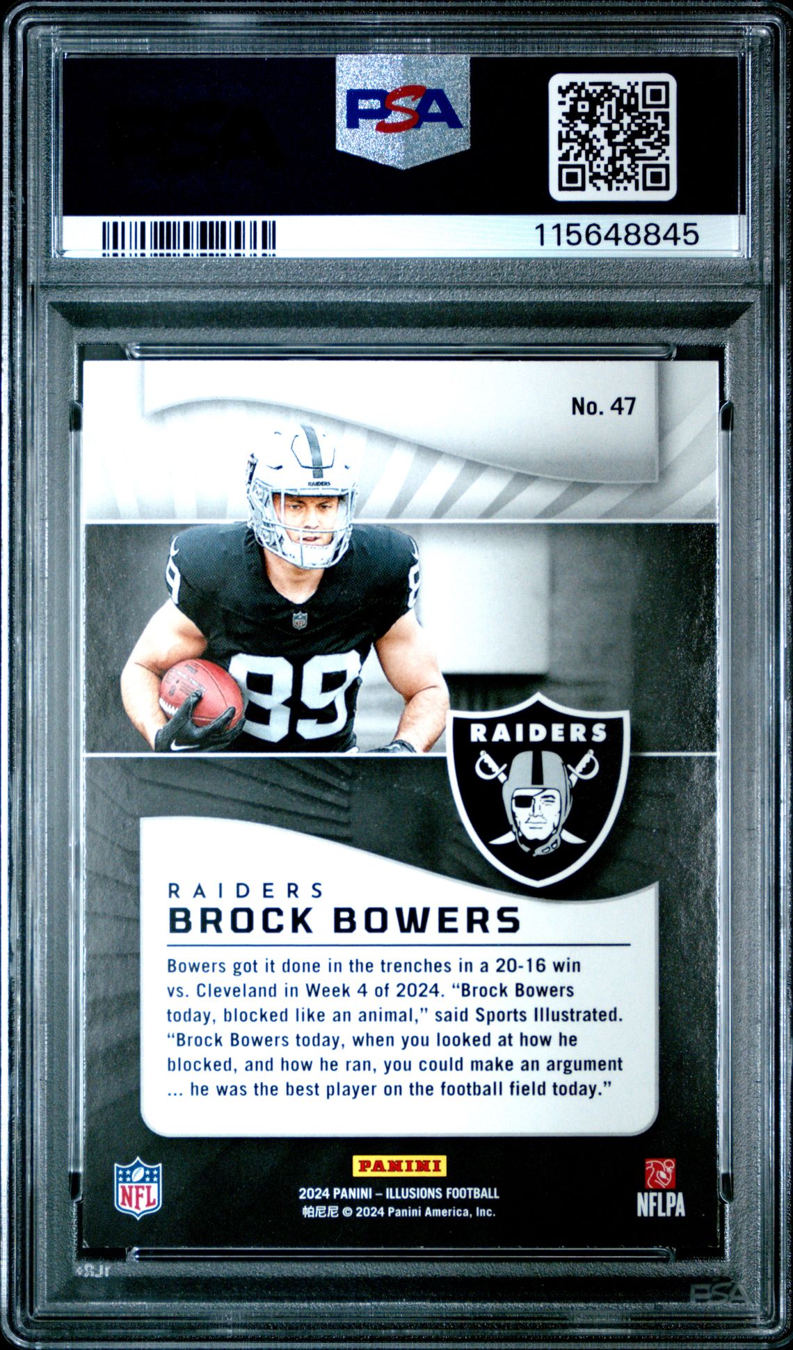 2024 Panini Illusions Brock Bowers #47 (Retail) Mint 9 back