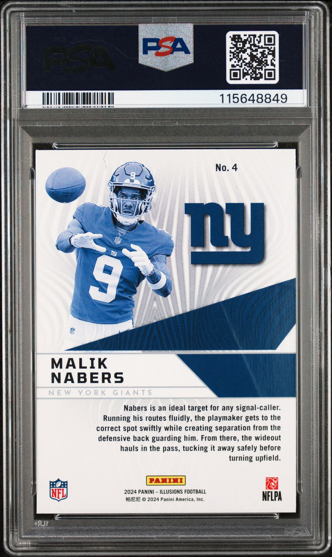2024 Panini Illusions Amazing Malik Nabers #4 Mint 9 back