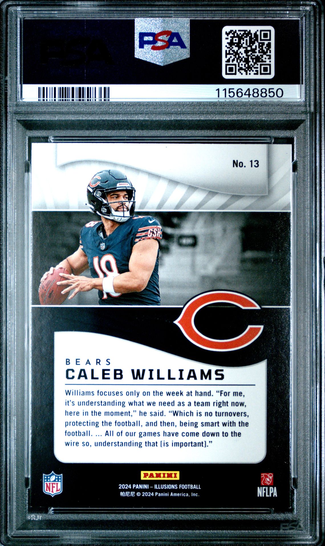 2024 Panini Illusions Caleb Williams #13 (Retail) Mint 9 back