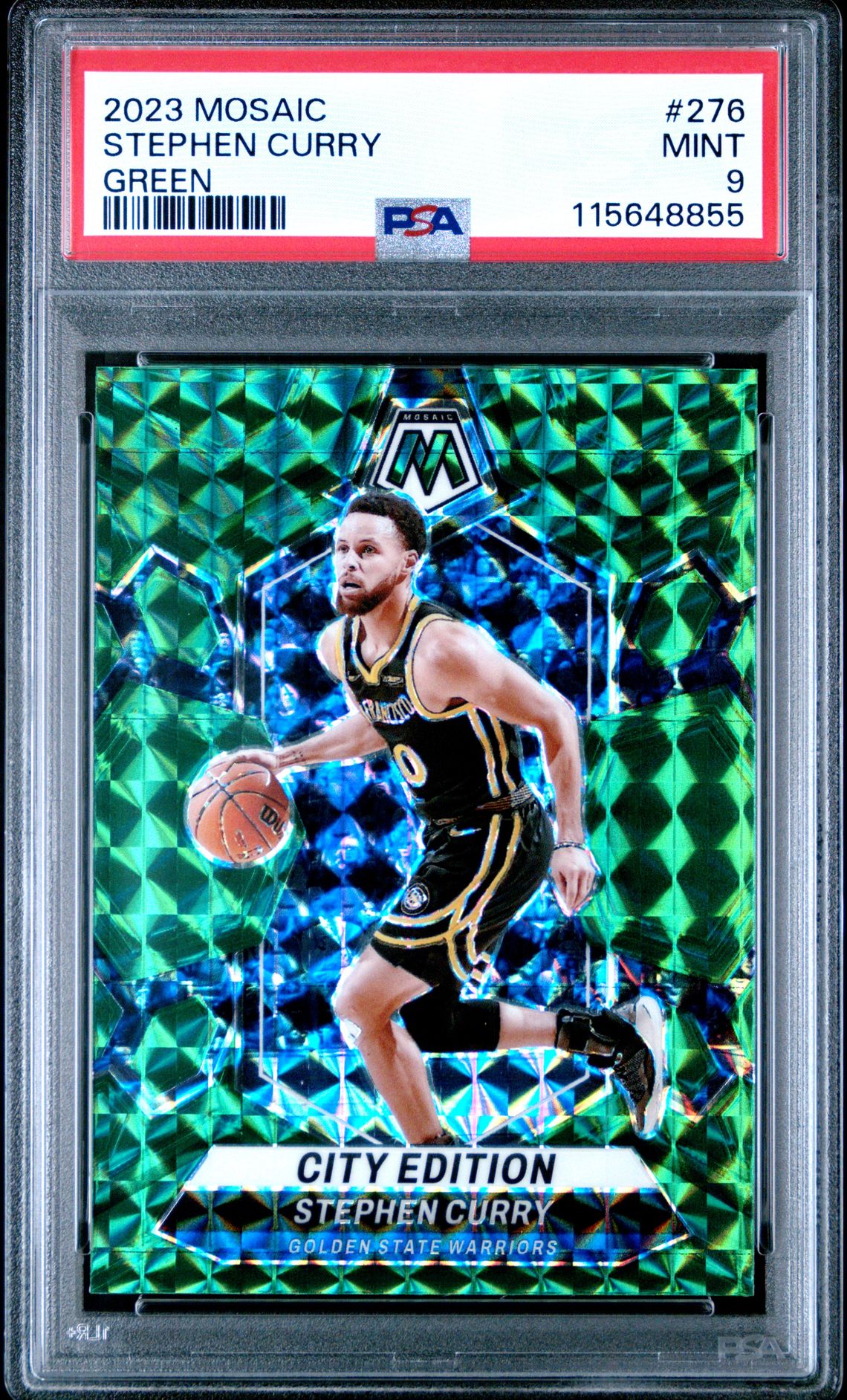 2023 Panini Mosaic Stephen Curry #276 (Green) Mint 9 front
