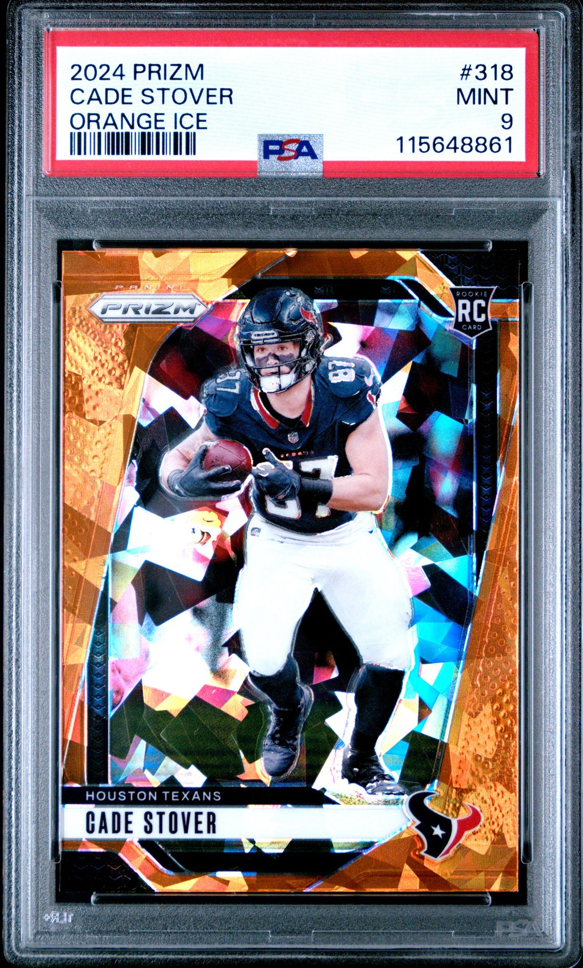 2024 Panini Prizm Cade Stover #318 (Orange Ice) Mint 9 front