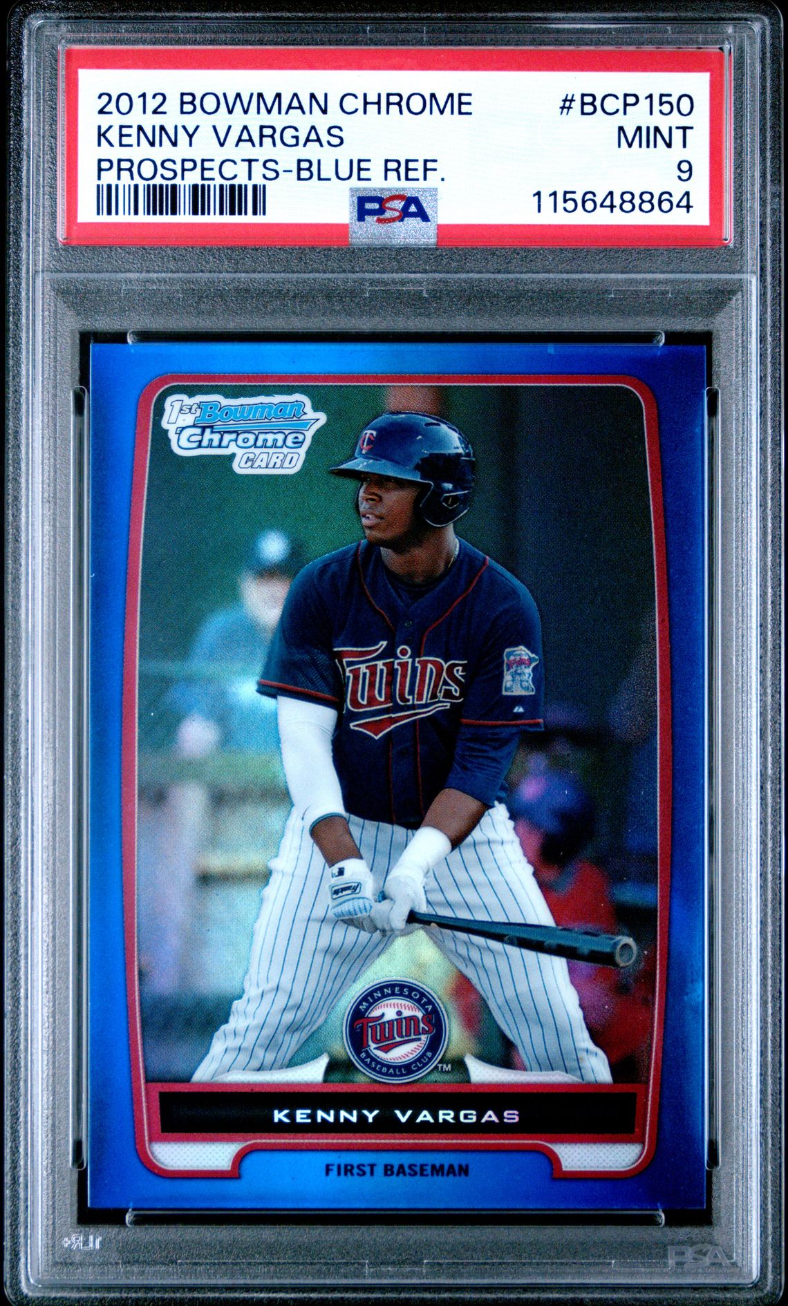 2012 Bowman Chrome Prospects Kenny Vargas #Bcp150 (Prospects-Blue Ref.) Mint 9 front