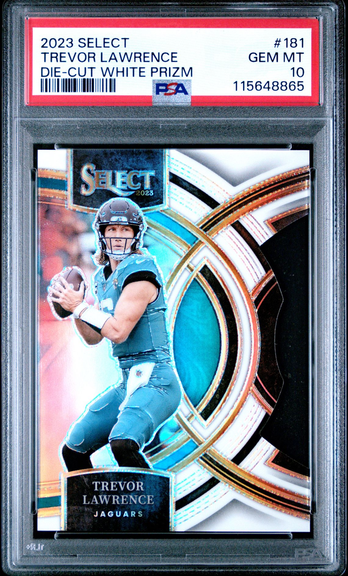 2023 Panini Select Trevor Lawrence #181 (Die-Cut White Prizm) Gem Mt 10 front