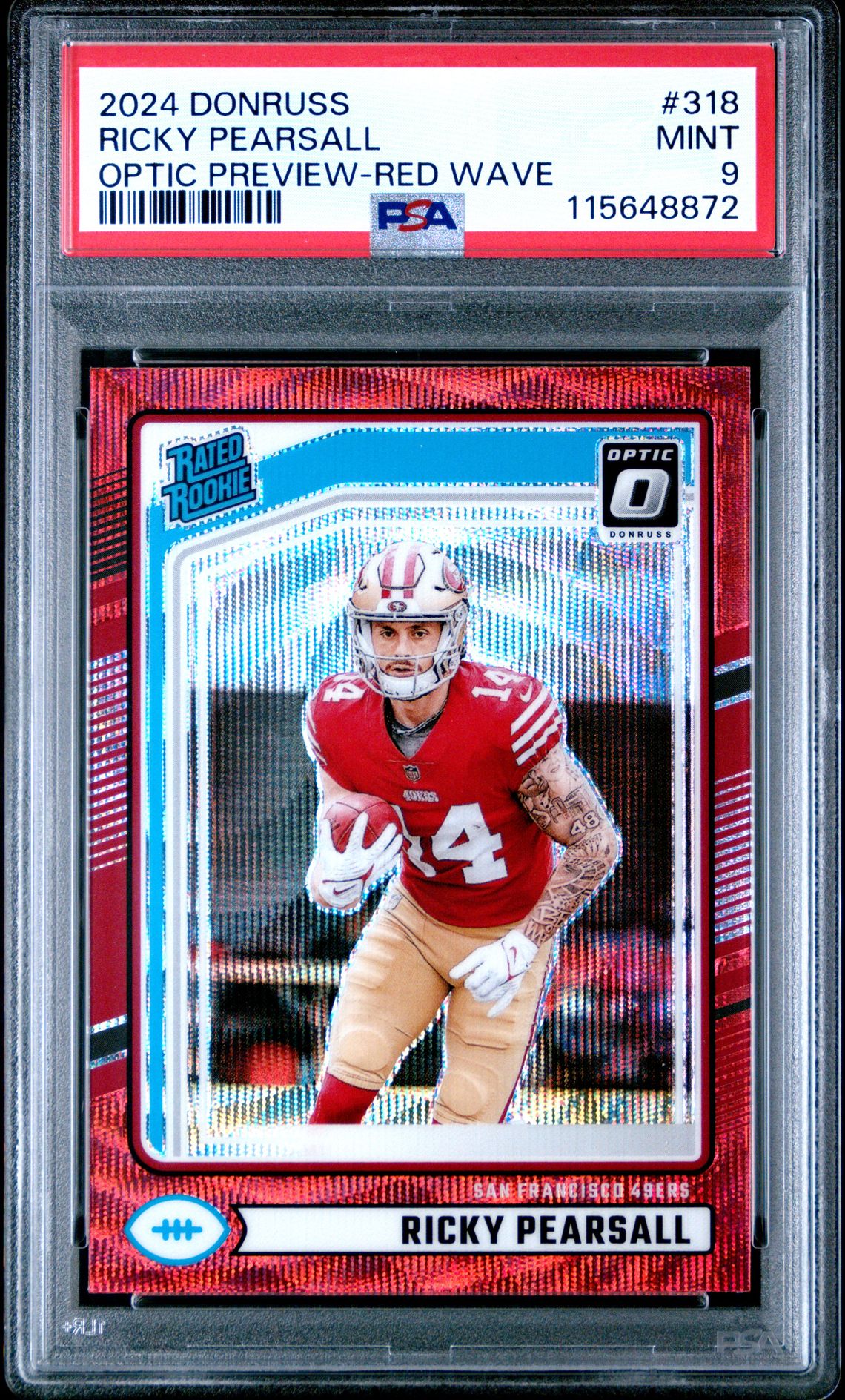 2024 Panini Donruss Ricky Pearsall #318 (Optic Preview-Red Wave) Mint 9 front