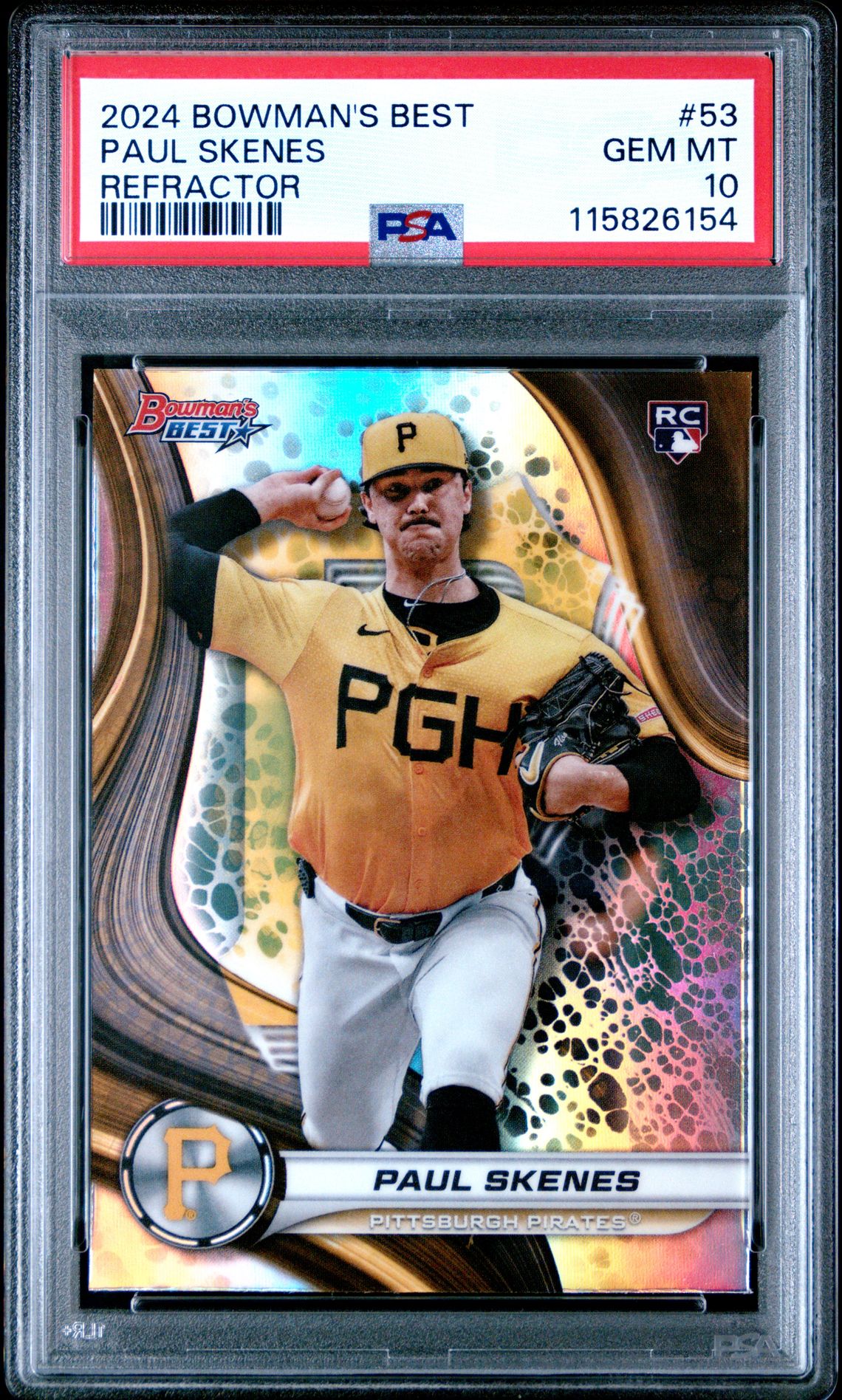 2024 Bowman's Best Paul Skenes #53 (Refractor) Gem Mt 10 front