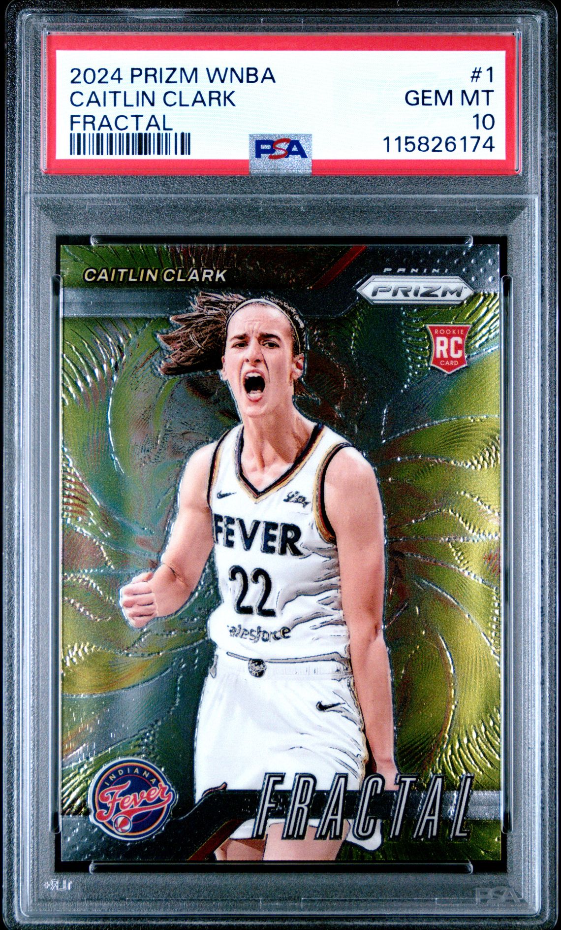 2024 Panini Prizm Wnba Fractal Caitlin Clark #1 Gem Mt 10 front