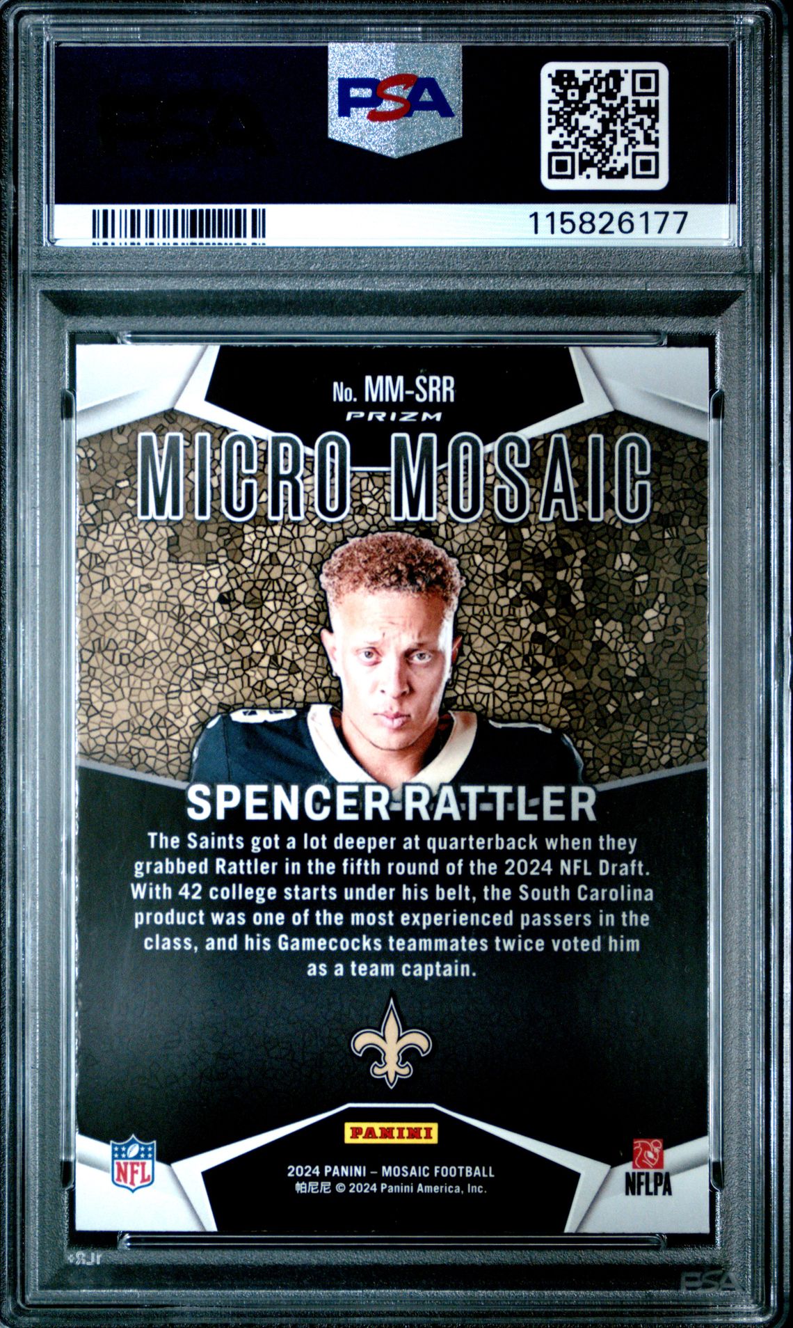 2024 Panini Mosaic Micro Mosaic Spencer Rattler #Mmsrr Mint 9 back