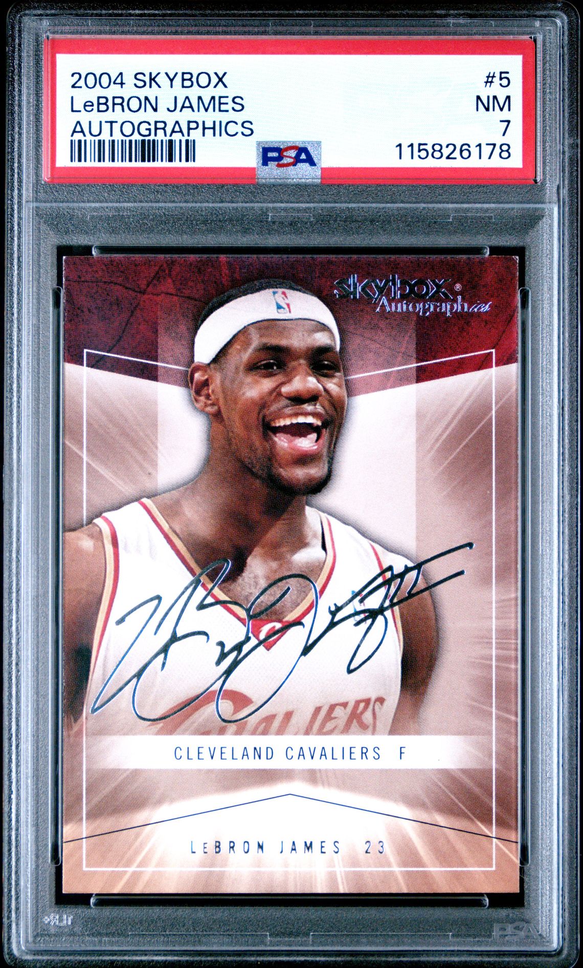 2004 Skybox Autographics Lebron James #5 (Autographics) Nm 7 front