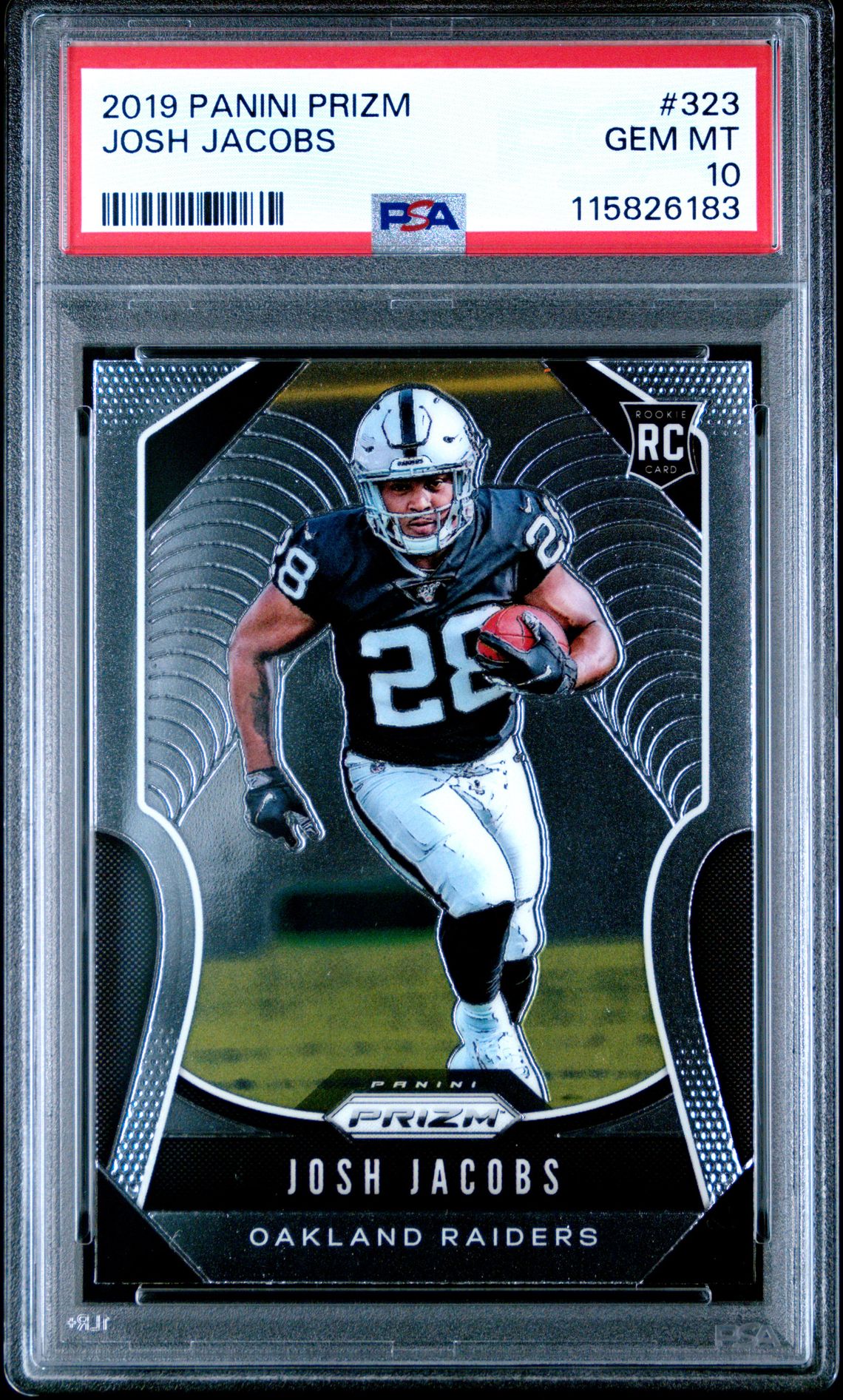 2019 Panini Prizm Josh Jacobs #323 Gem Mt 10 front