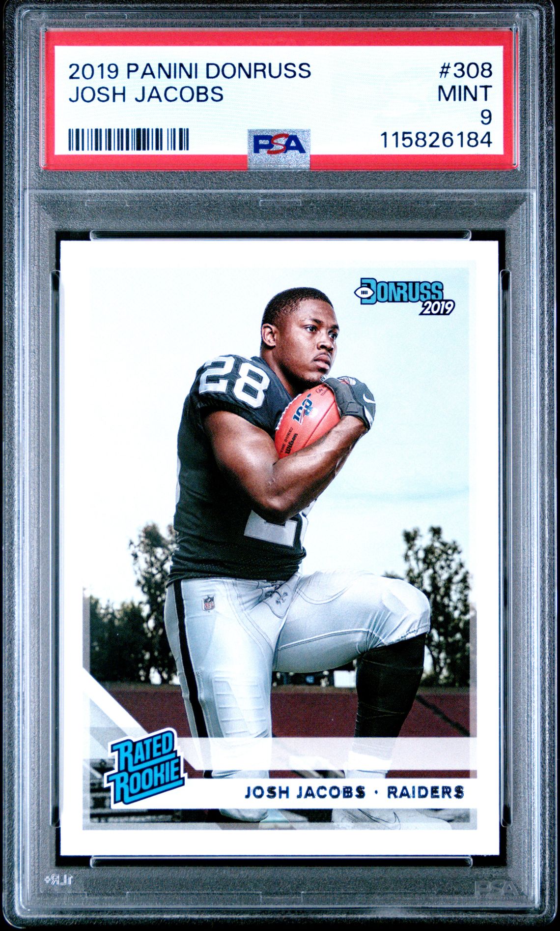 2019 Panini Donruss Josh Jacobs #308 Mint 9 front