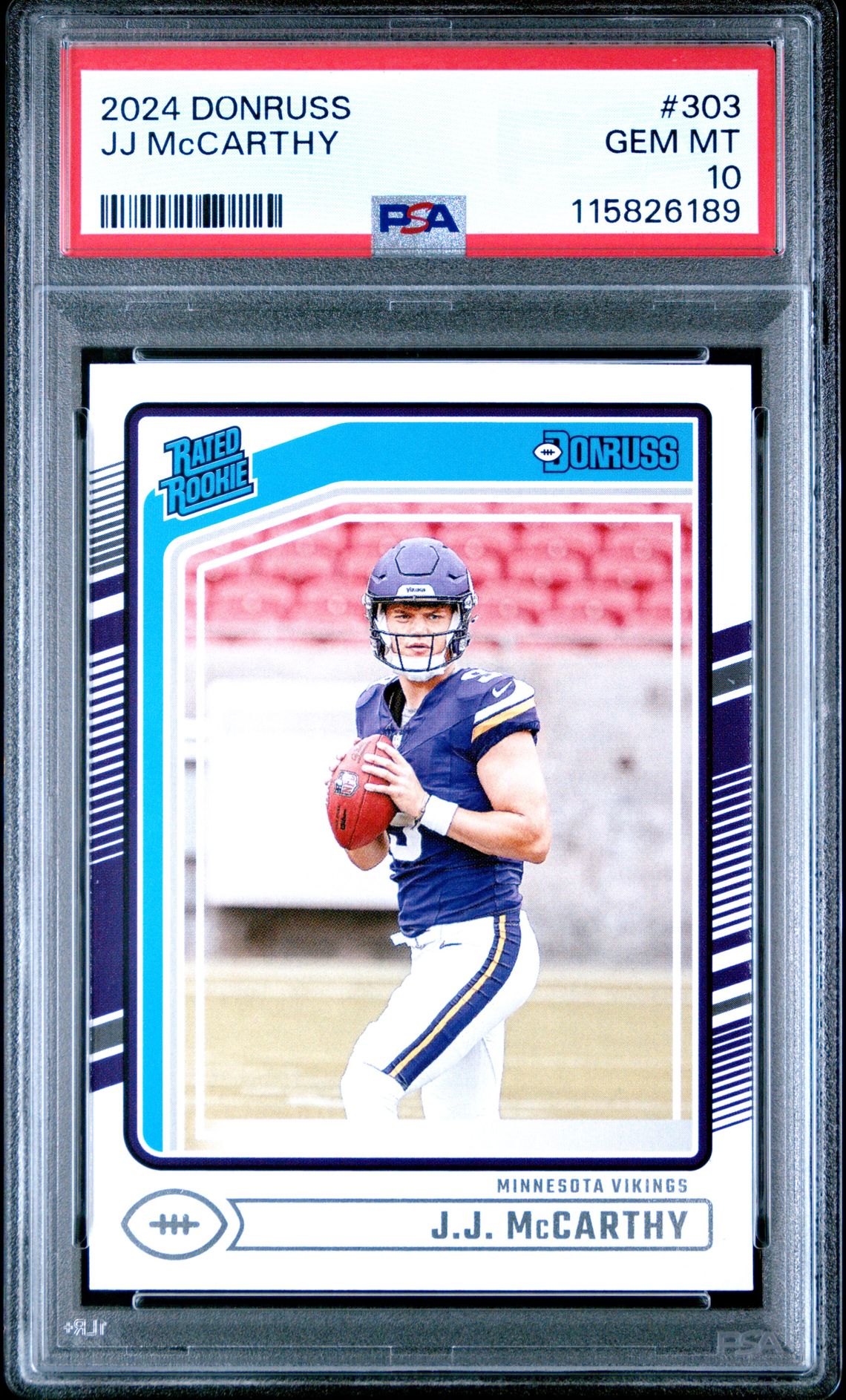 2024 Panini Donruss Jj Mccarthy #303 Gem Mt 10 front