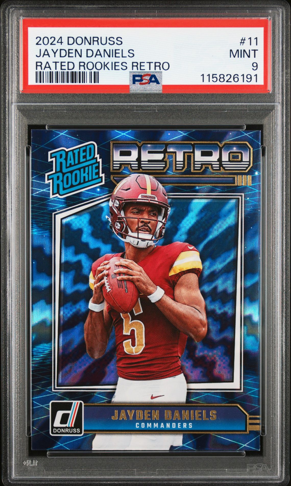 2024 Panini Donruss Rated Rookies Retro Jayden Daniels #11 Mint 9 front