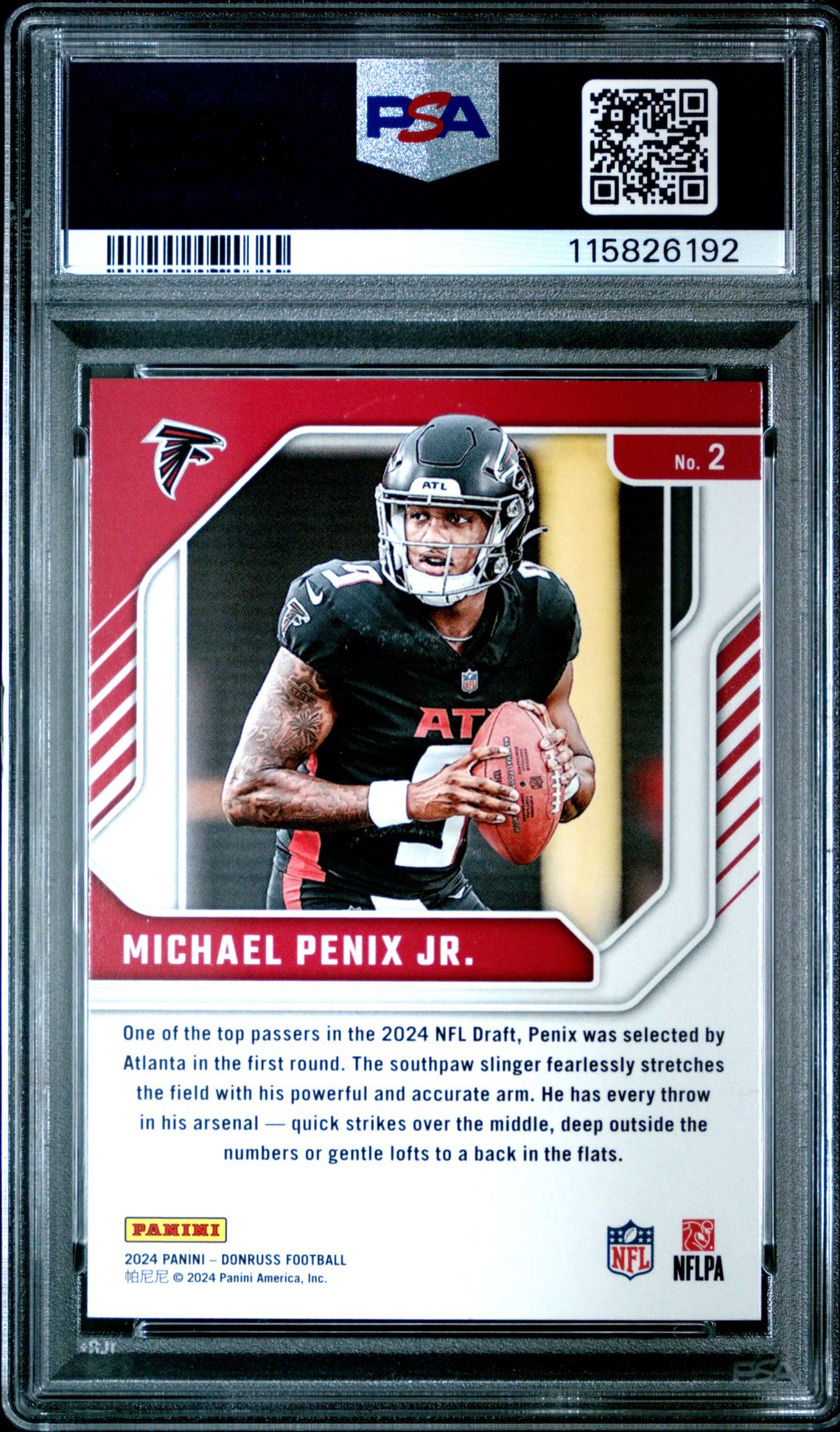 2024 Panini Donruss The Elite Series Rookies Michael Penix Jr. #2 Gem Mt 10 back