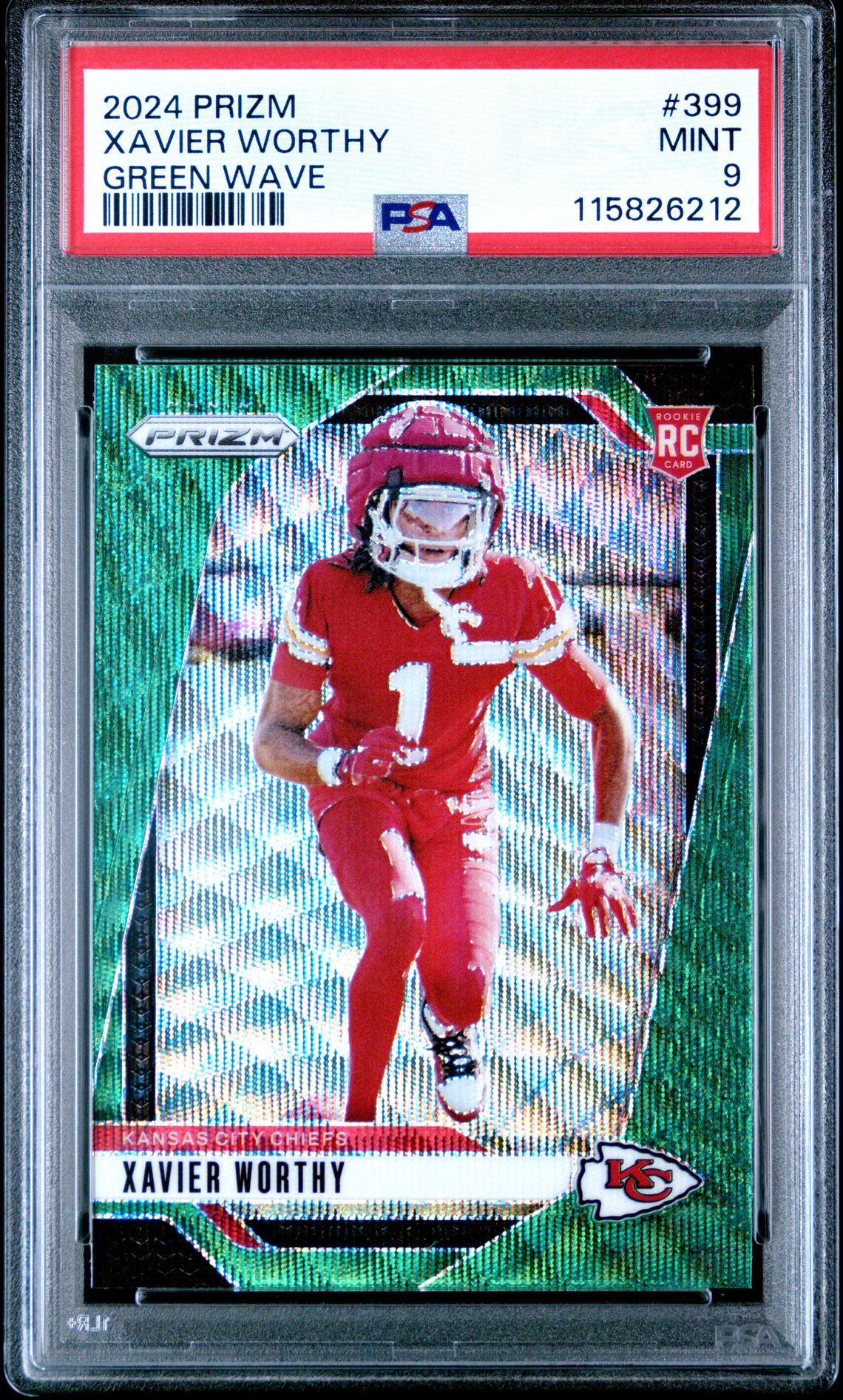 2024 Panini Prizm Xavier Worthy #399 (Green Wave) Mint 9 front