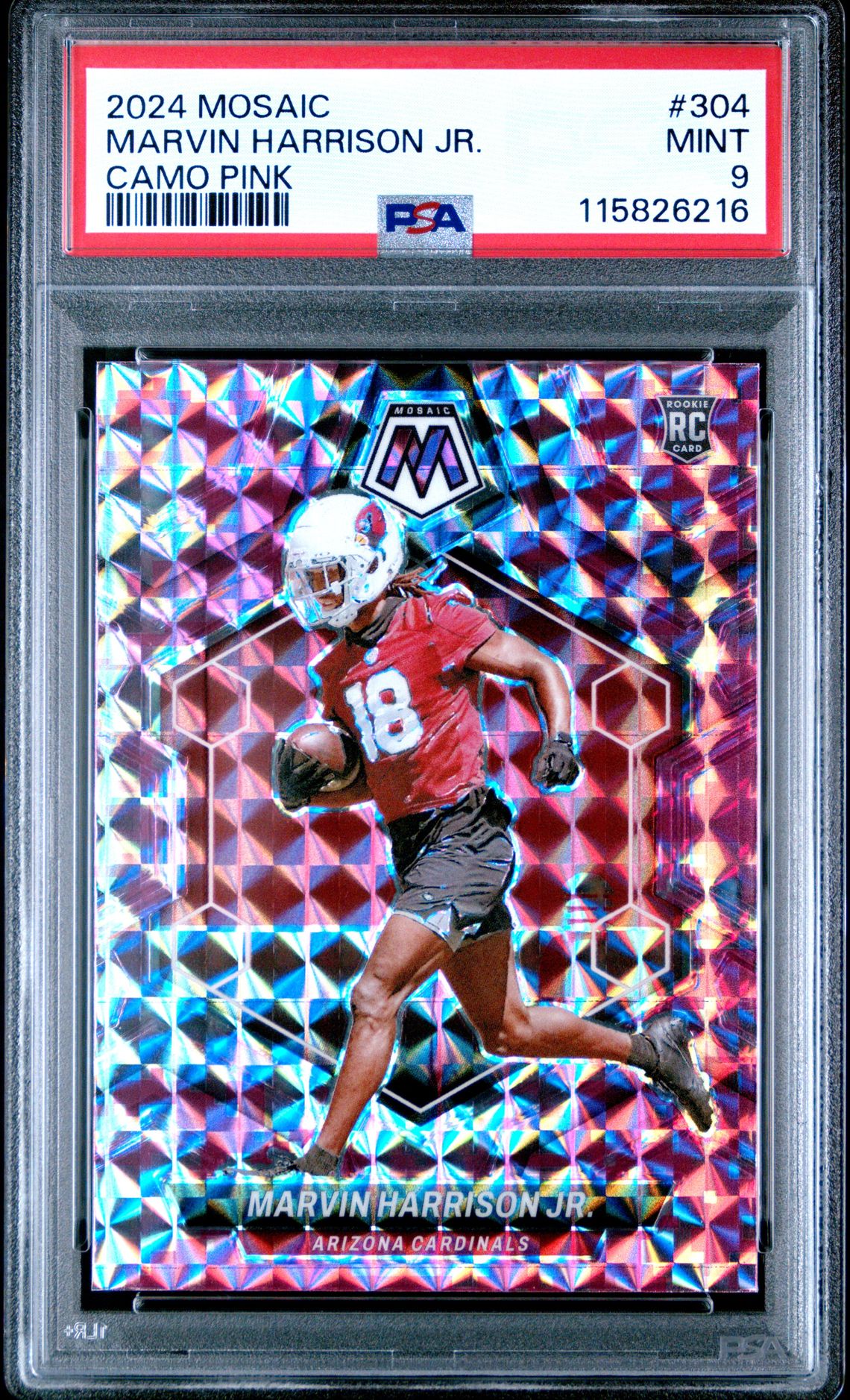 2024 Panini Mosaic Marvin Harrison Jr. #304 (Camo Pink) Mint 9 front
