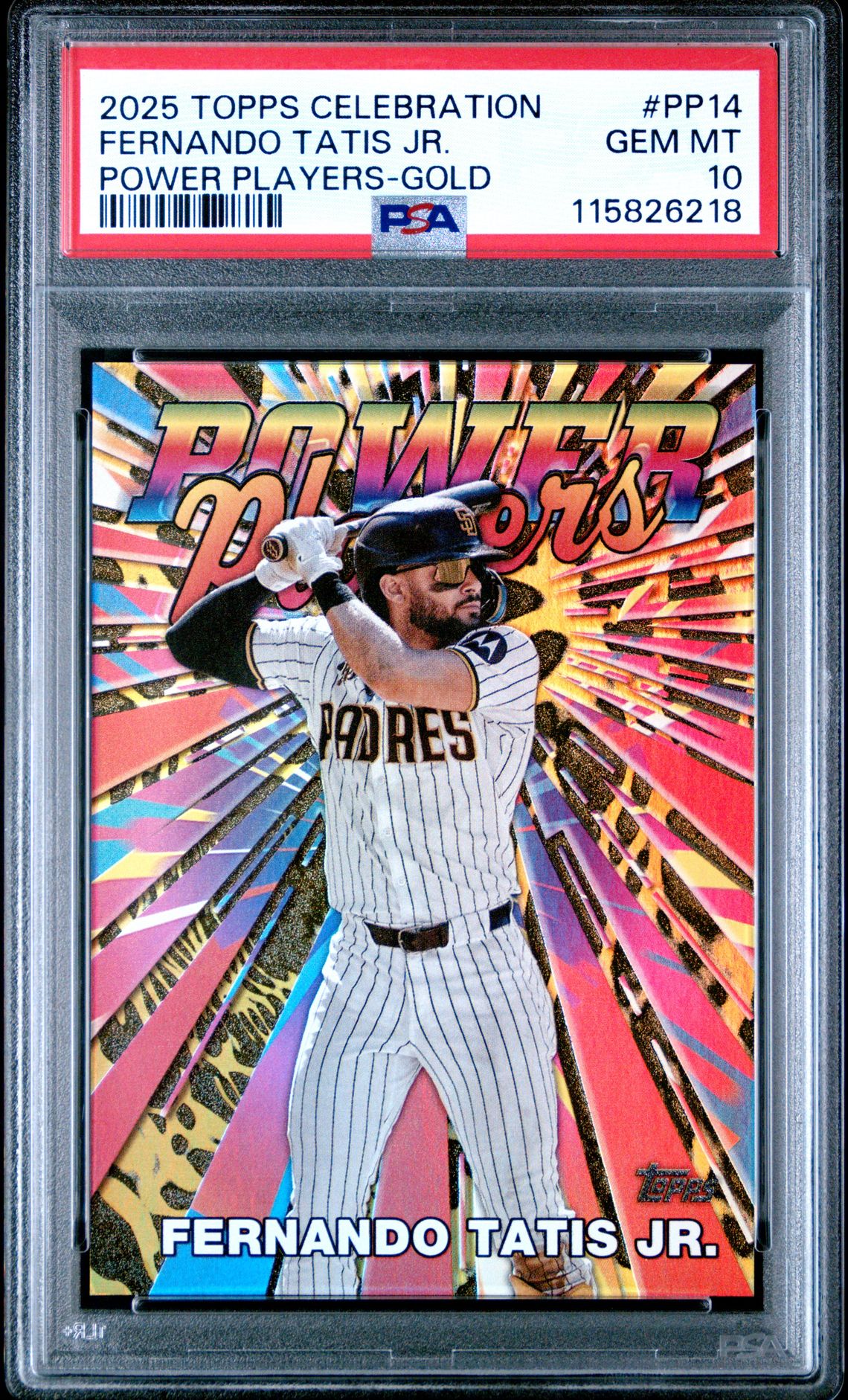 2025 Topps Mega Celebration Box Power Players Fernando Tatis Jr. #Pp14 (Power Players-Gold) Gem Mt 10 front