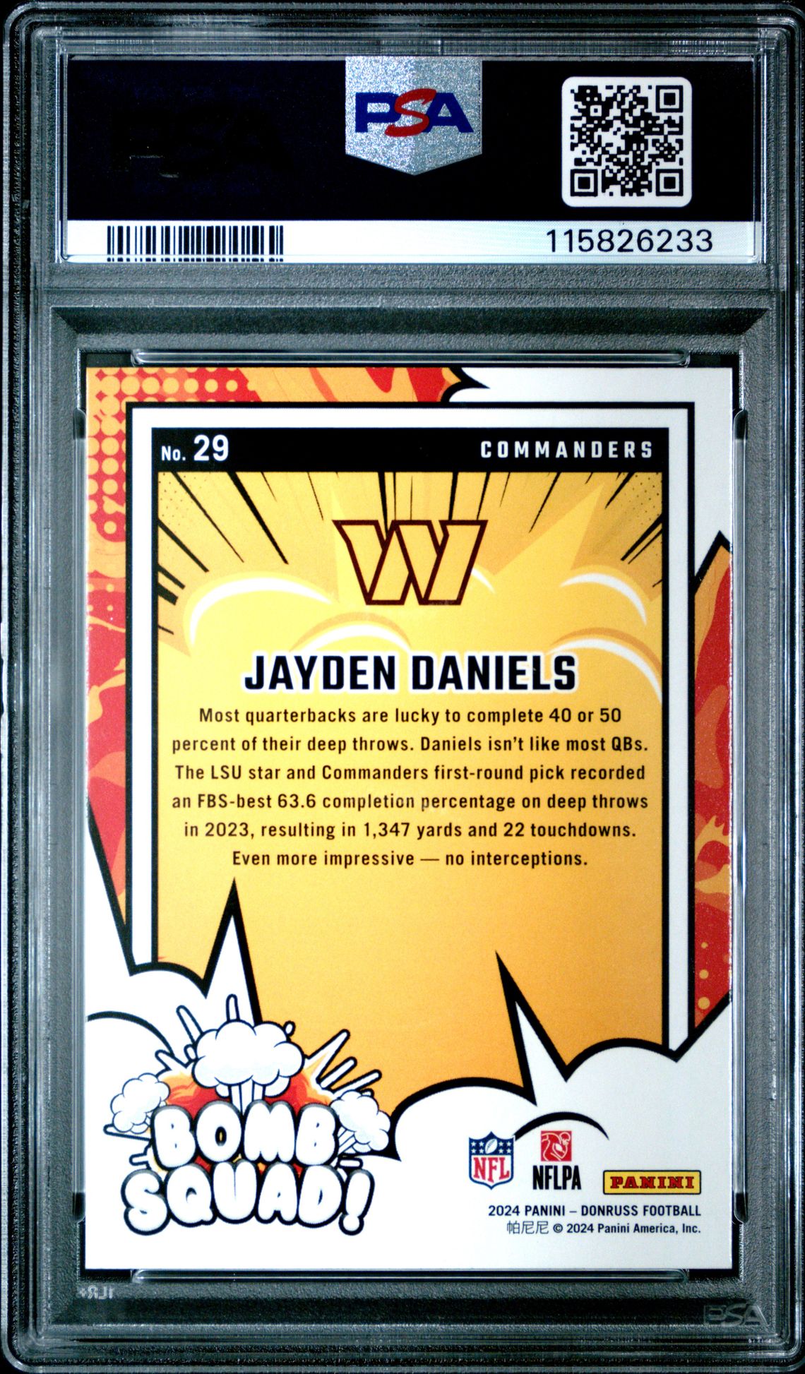 2024 Panini Donruss Bomb Squad Jayden Daniels #29 Mint 9 back