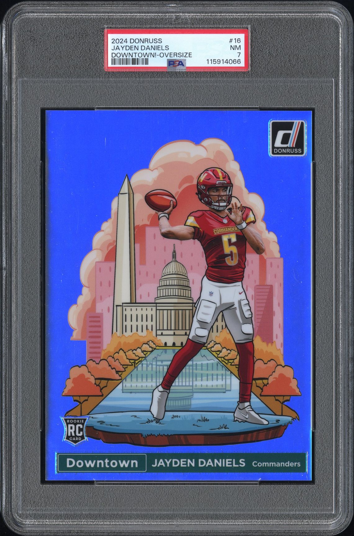 2024 Panini Donruss Downtown! Jayden Daniels #16 (Downtown!-Oversize) Nm 7 front