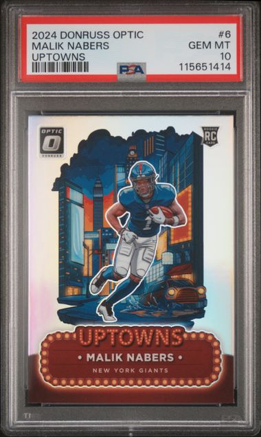 2024 Panini Donruss Optic Uptowns Malik Nabers #6 Gem Mt 10 front