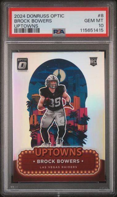 2024 Panini Donruss Optic Uptowns Brock Bowers #8 Gem Mt 10 front
